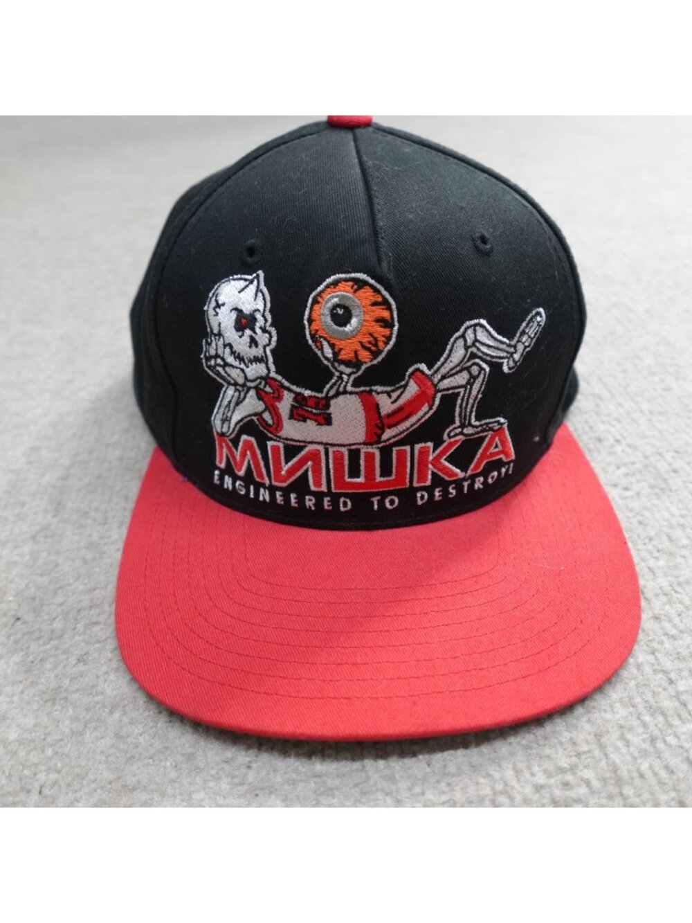 Vintage Mishka Hat Blacks Embroidered Basketball Skeleton Nets Starter NEW